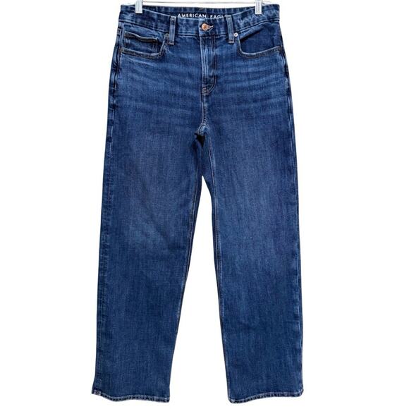 American Eagle Curvy Stovepipe Women’s 6 Long Medium Wash Blue Stretch Denim - Picture 1 of 11